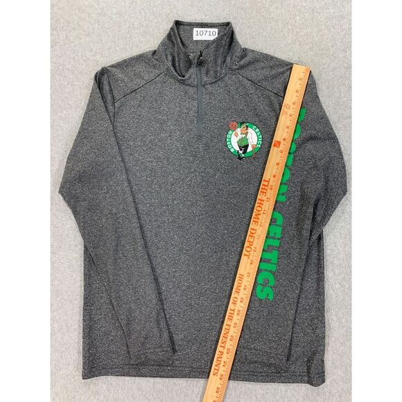 Boston Celtics NBA Quarter Zip Basketball Pullover Shirt (Men's Small) Gray‎ - Picture 6 of 12